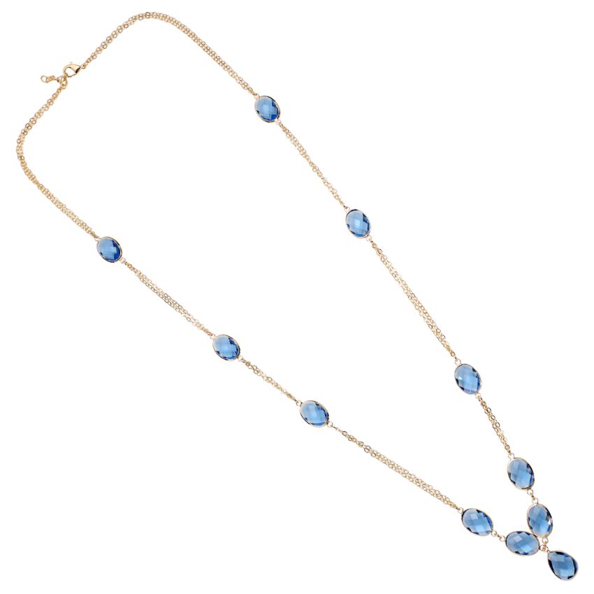 500737C-1 - Collana dorata con cristalli