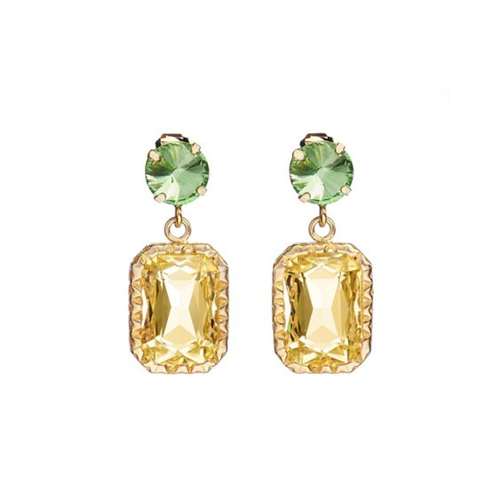 500687O - Orecchini dorati con cristalli e strass