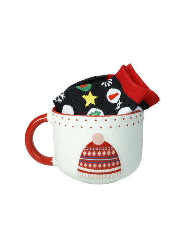 TAZZA COLAZIONE CAPPELLO NEW BONE CHINA C/CALZINI COTONE (8029722830247)