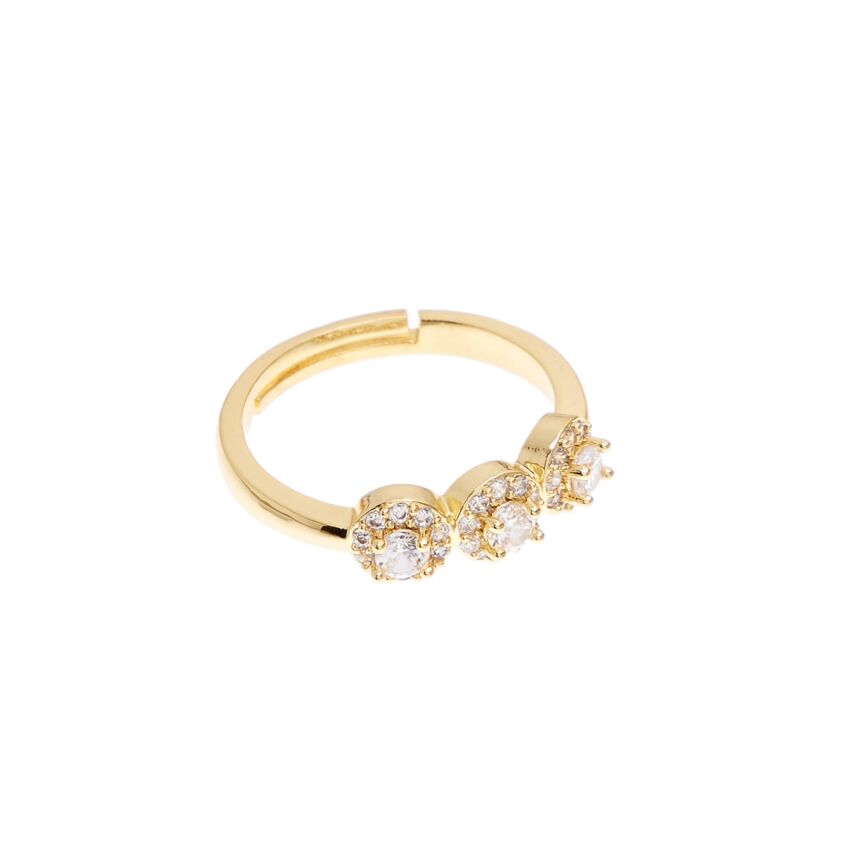 501089A-1 - Anello dorato con cubic zirconia