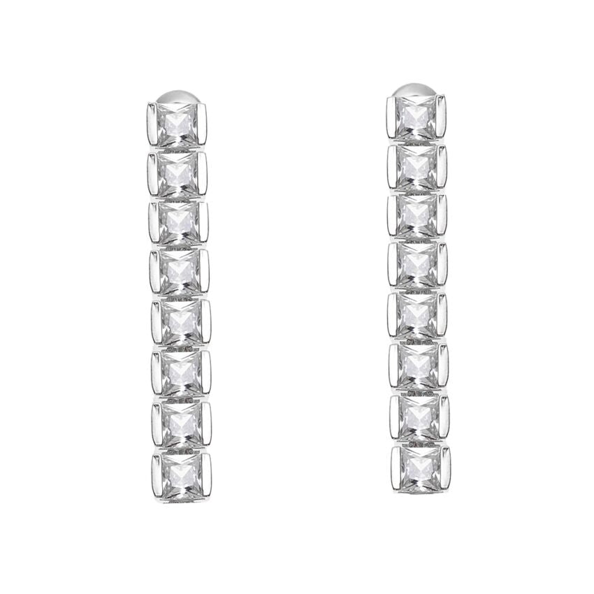 501164O-2 - Orecchini rodiati con cubic zirconia