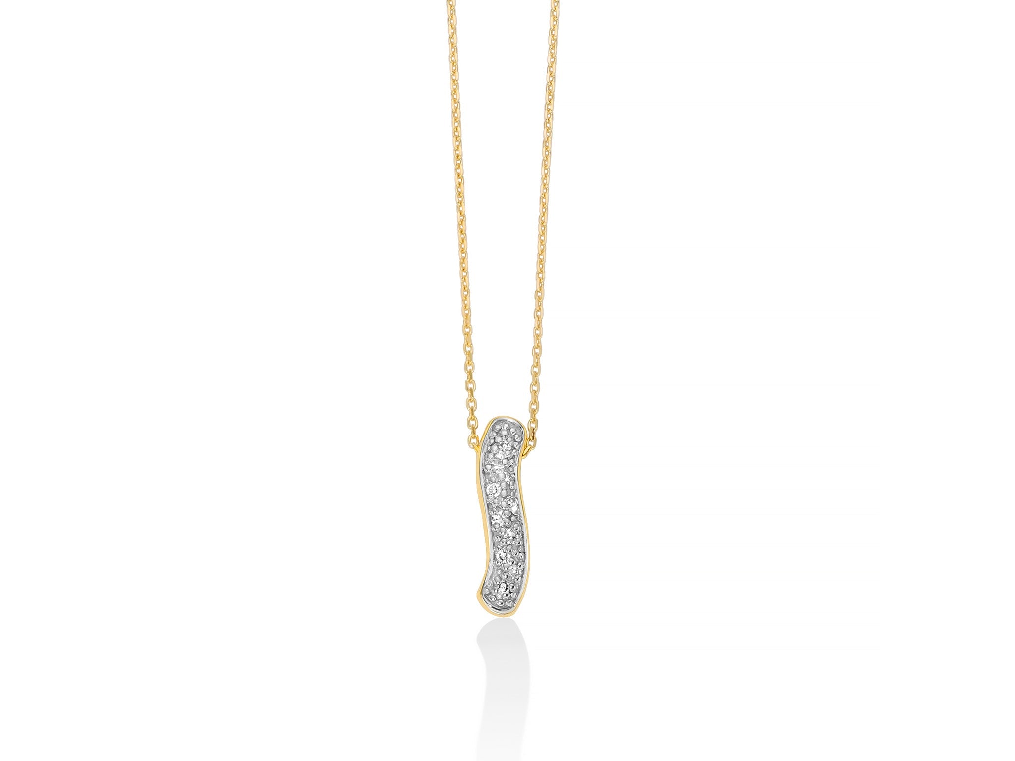 Collana con pavé diamanti in oro giallo 375