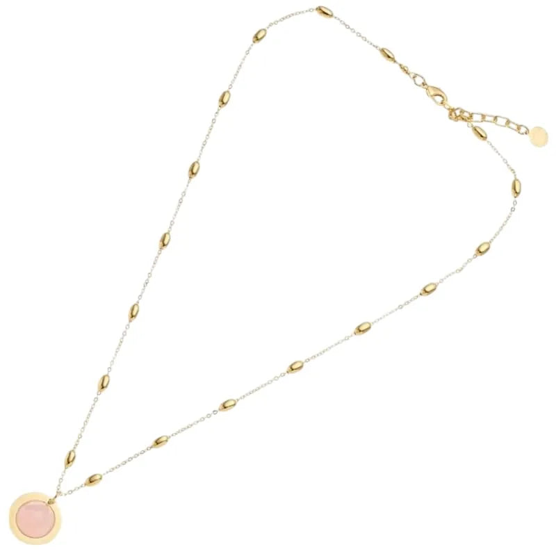 500991C - Collana dorata con quarzo