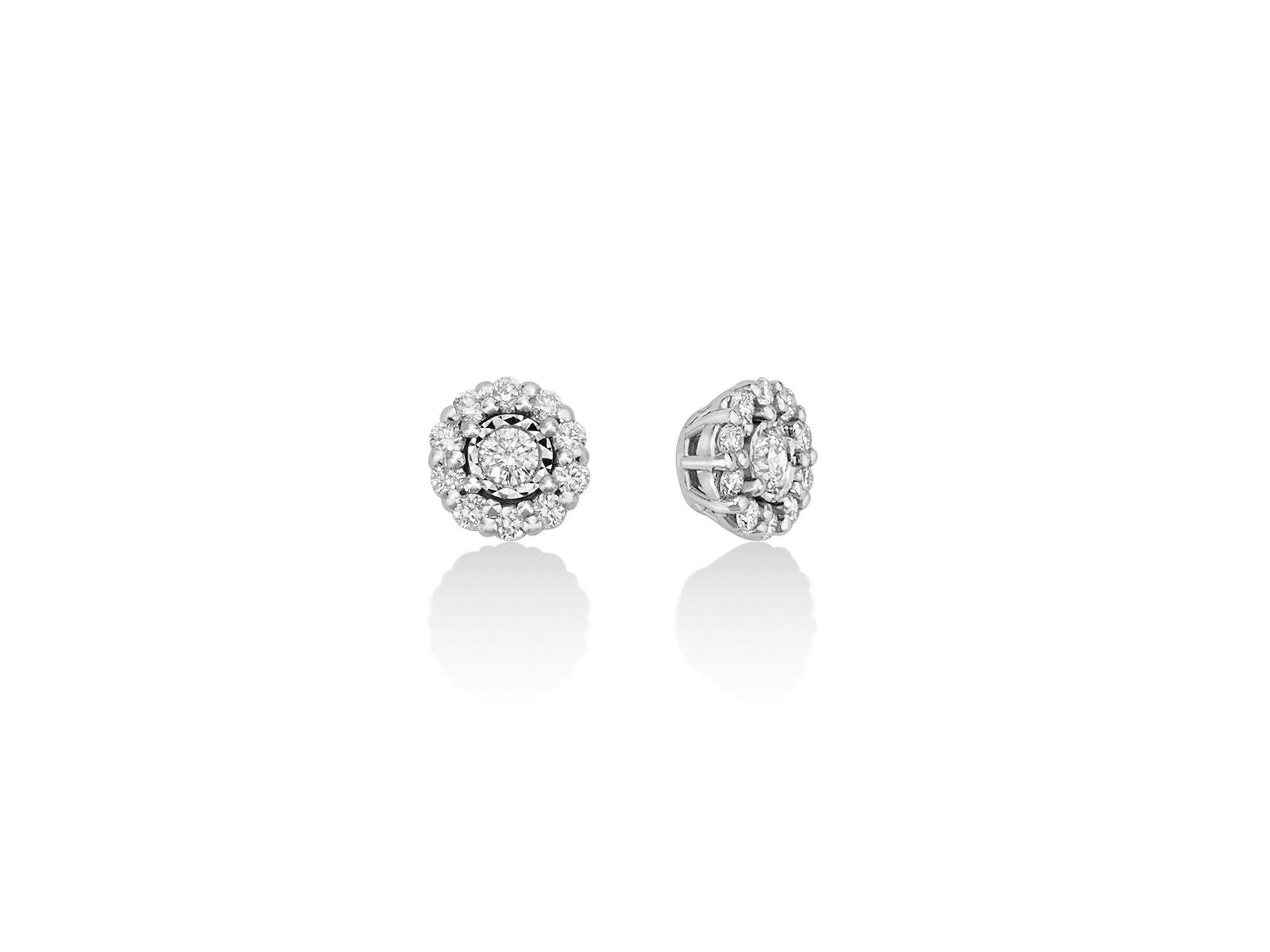 Orecchini fantasia con diamanti in oro bianco