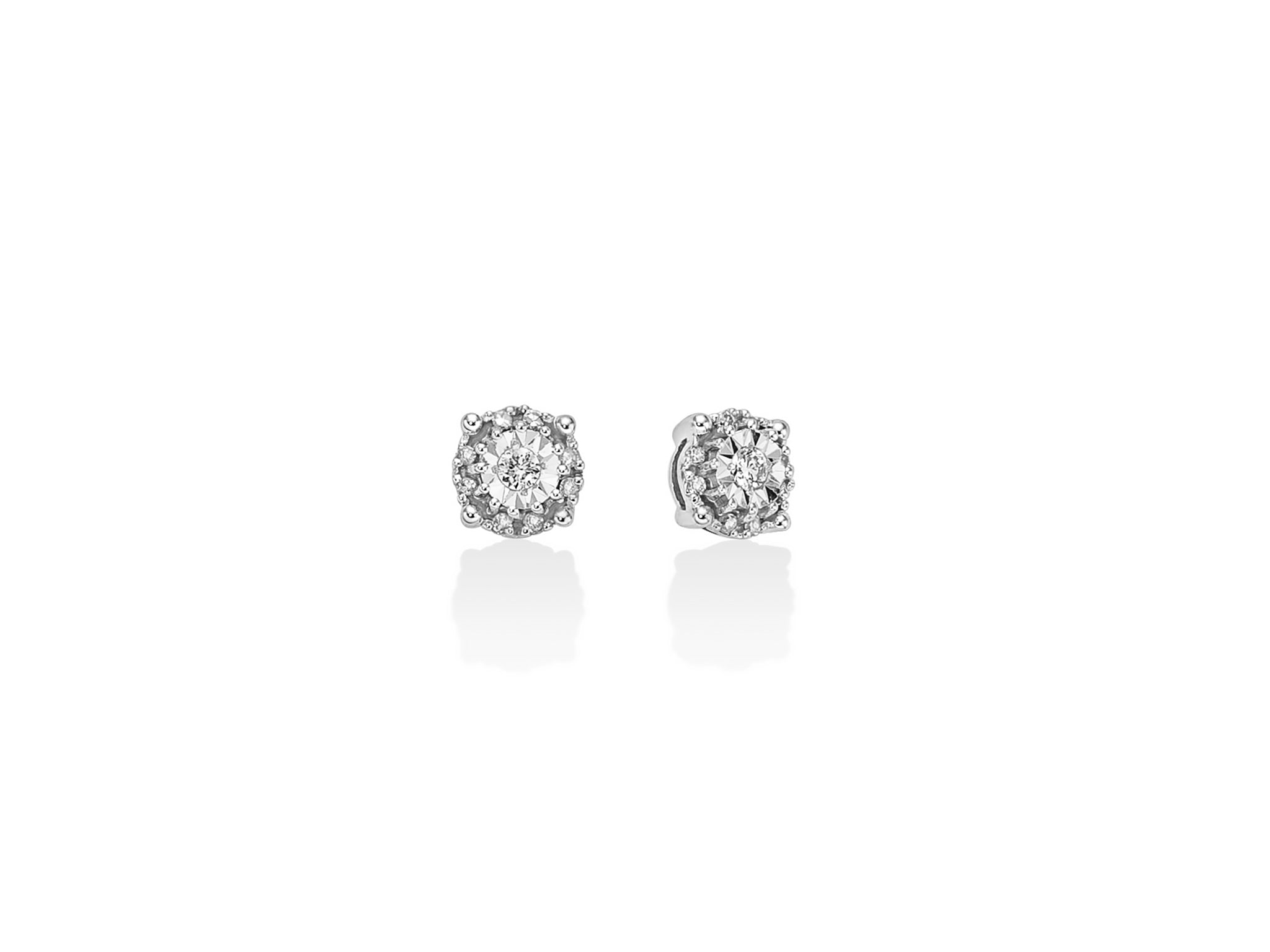 Orecchini fantasia con diamanti in oro bianco 375