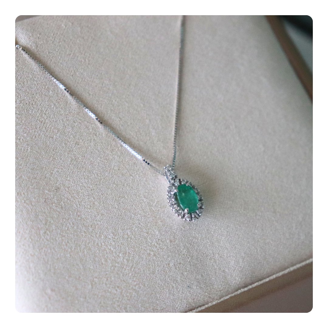 Collana in Oro 18kt con Smeraldo e Diamanti | Giovanni Pace Jewels