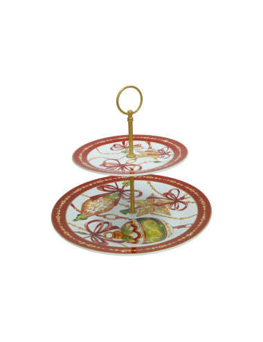 ALZATA GIOCO DI LUCI PORCELLANA C/ASTA ORO SATIN METAL (8029722896984)