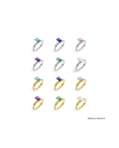 Anello con zircone baguette