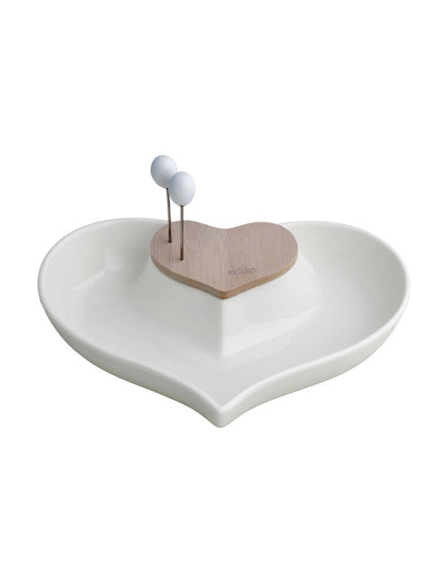 ANTIPASTIERA CUORENELCUORE PORCEL BIANCA/BAMBO NAT C/2 FORI