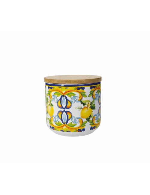 BARATTOLO CITRUS C/TAPPO ERMETICO NEW BONE CHINA/BAMBOO