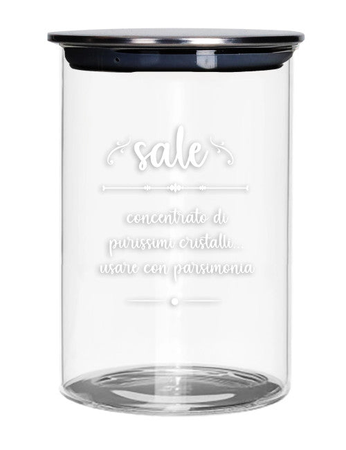 BARATTOLO SALE VETRO C/TAPPO METAL