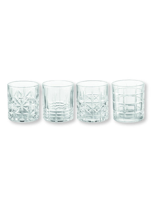 BICCHIERE BLUES DECORI ASSORTITI SET 4 PZ VETRO