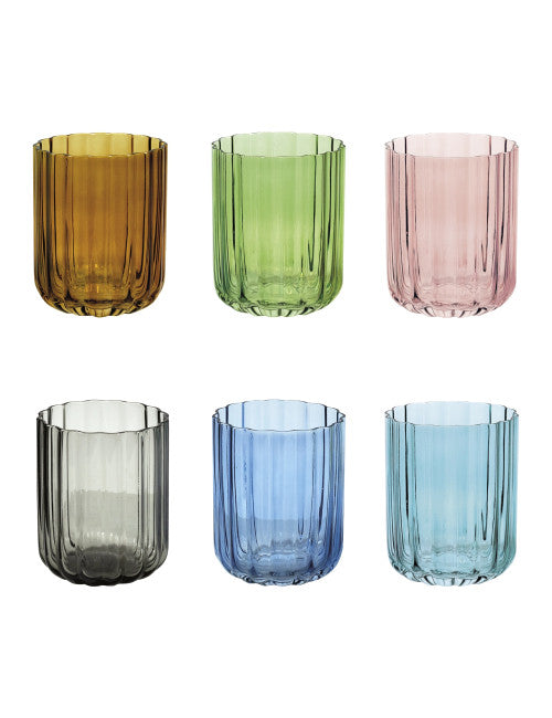BICCHIERE CALLIOPE SET 6 PZ COLORI ASSORTITI VETRO