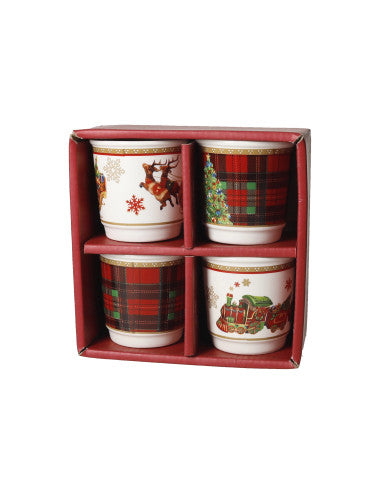 BICCHIERINO CHRISTMAS SET 4 PZ NEW BONE CHINA (8029722899275)