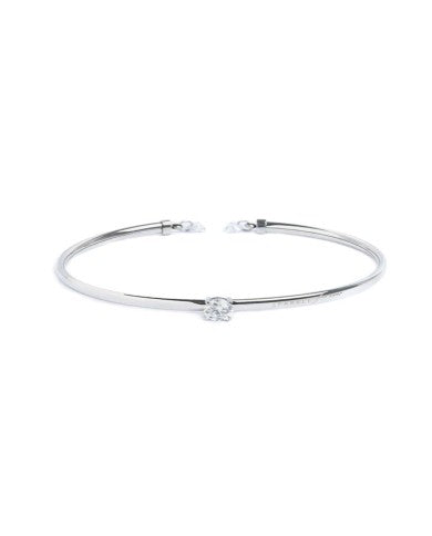 Bracciale rigido con zircone 5,25mm centrale e zirconi alle estremità