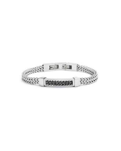 Bracciale spina di pesce con zirconi centrali