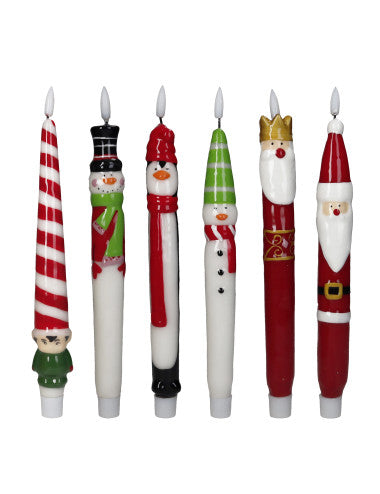 CANDELA CHRISTMAS LED DECORI E COLORI ASSORTITI DISPLAY PARAFFINA 18 PZ (8029722811086)