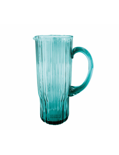 CARAFFA PLISSE TURCHESE VETRO