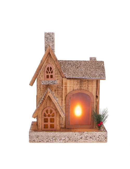 CASETTA ORO C/18 LED LEGNO