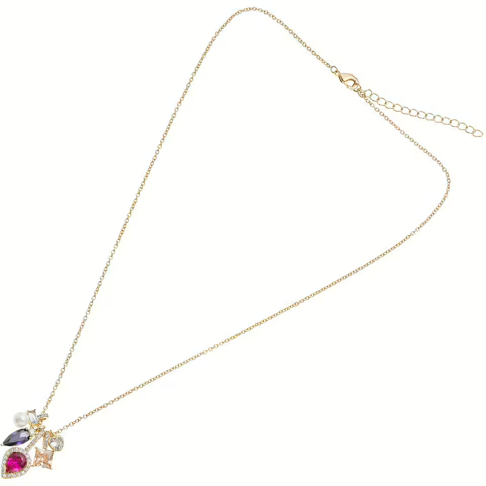 501110C - Collana placcata oro con cubic zirconia e perla