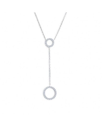 Collana cerchi con zirconi bianchi