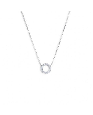 Collana cerchio 0,8cm con zirconi bianchi