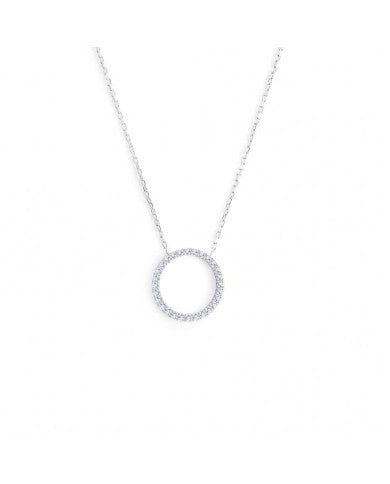 Collana cerchio 1,4cm con zirconi bianchi