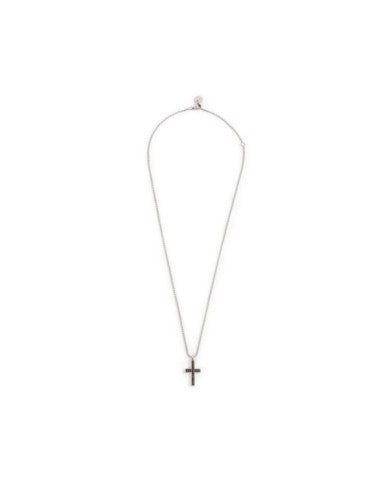 Collana con croce pendente con zirconi