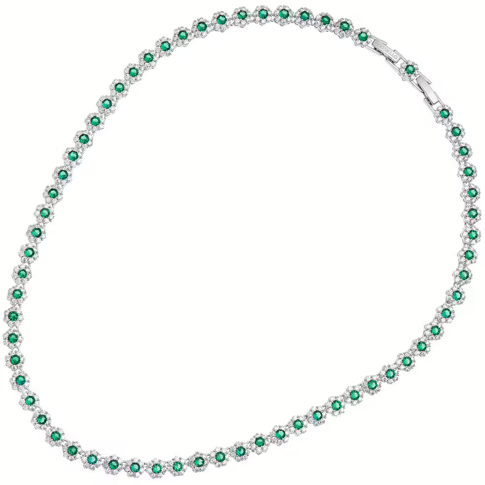 501048C - Collana rodiata con cubic zirconia