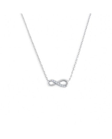 Collana infinito con zirconi bianchi