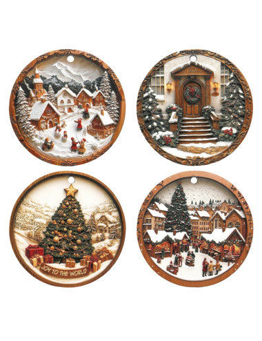 DECORATION BIANCO NATALE SET 4 PZ CERAM/SUGHERO (8029722811451)