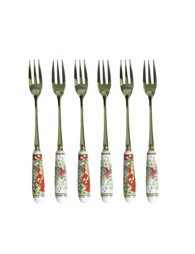 FORCHETTINA CAROL SET 6 PZ INOX C/MANICO CERAMICA (8029722899831)