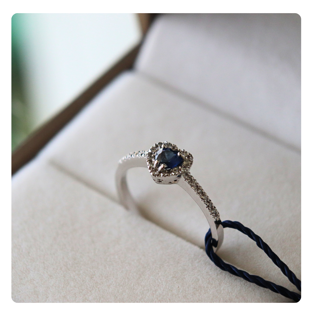 Anello in Oro 18kt con Zaffiro e Diamante | Giovanni Pace Jewels