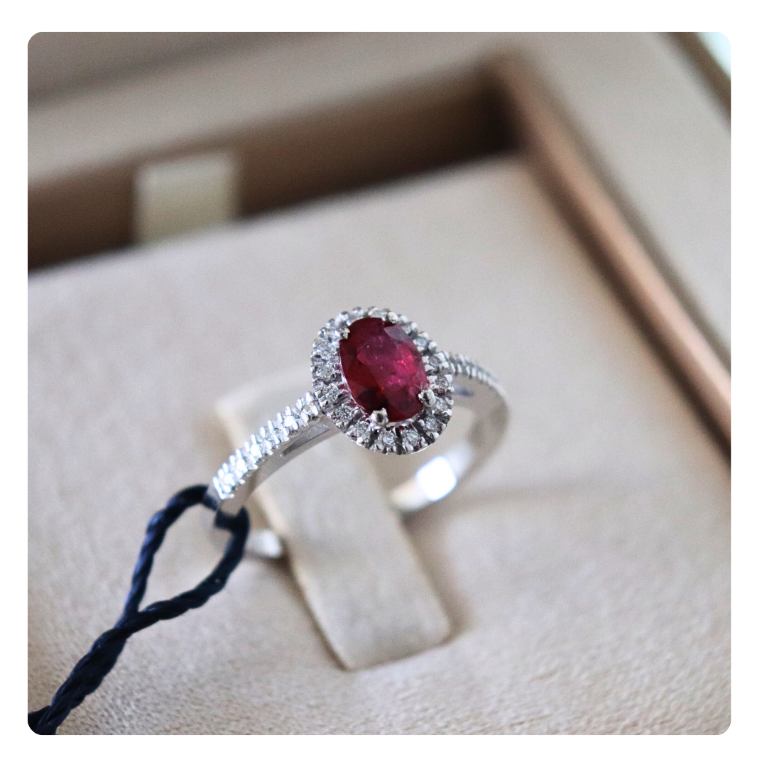 Anello in Oro 18kt con Rubino e Diamante | Giovanni Pace Jewels