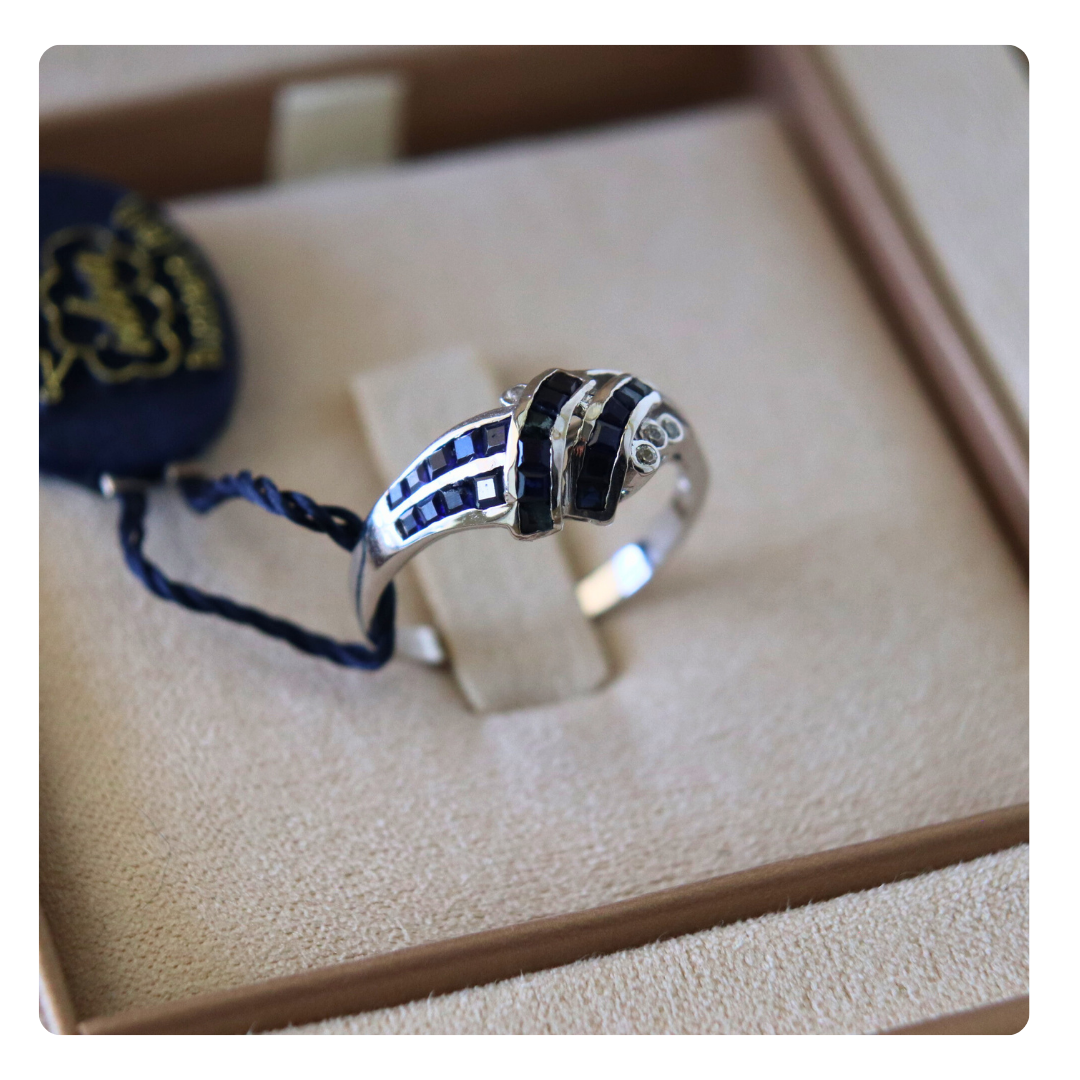 Anello in Oro 18kt con Zaffiro e Diamante | Giovanni Pace Jewels