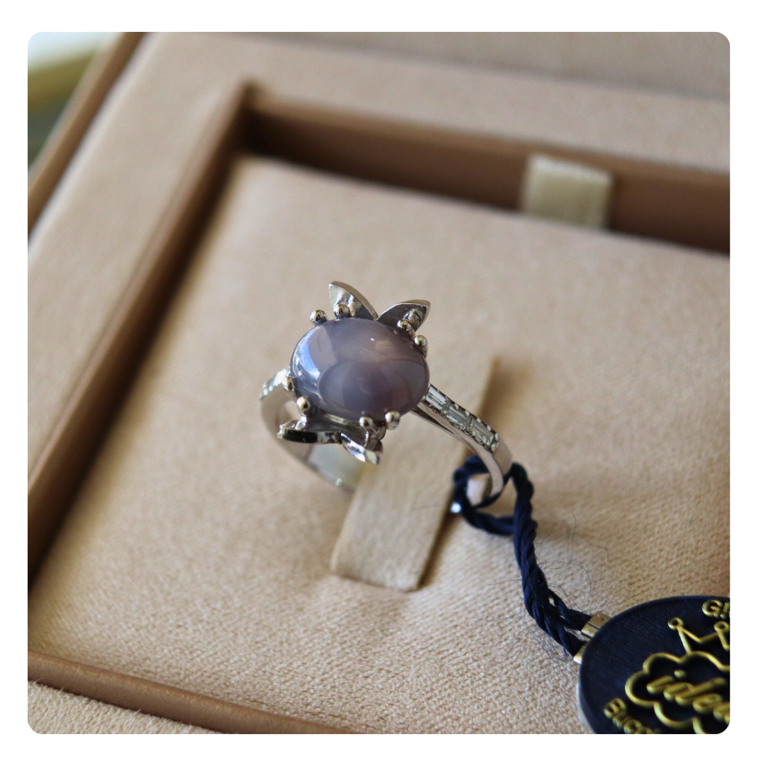 Anello in Oro 18kt con Zaffiro Asterie, Zaffiri e Diamante | Giovanni Pace Jewels