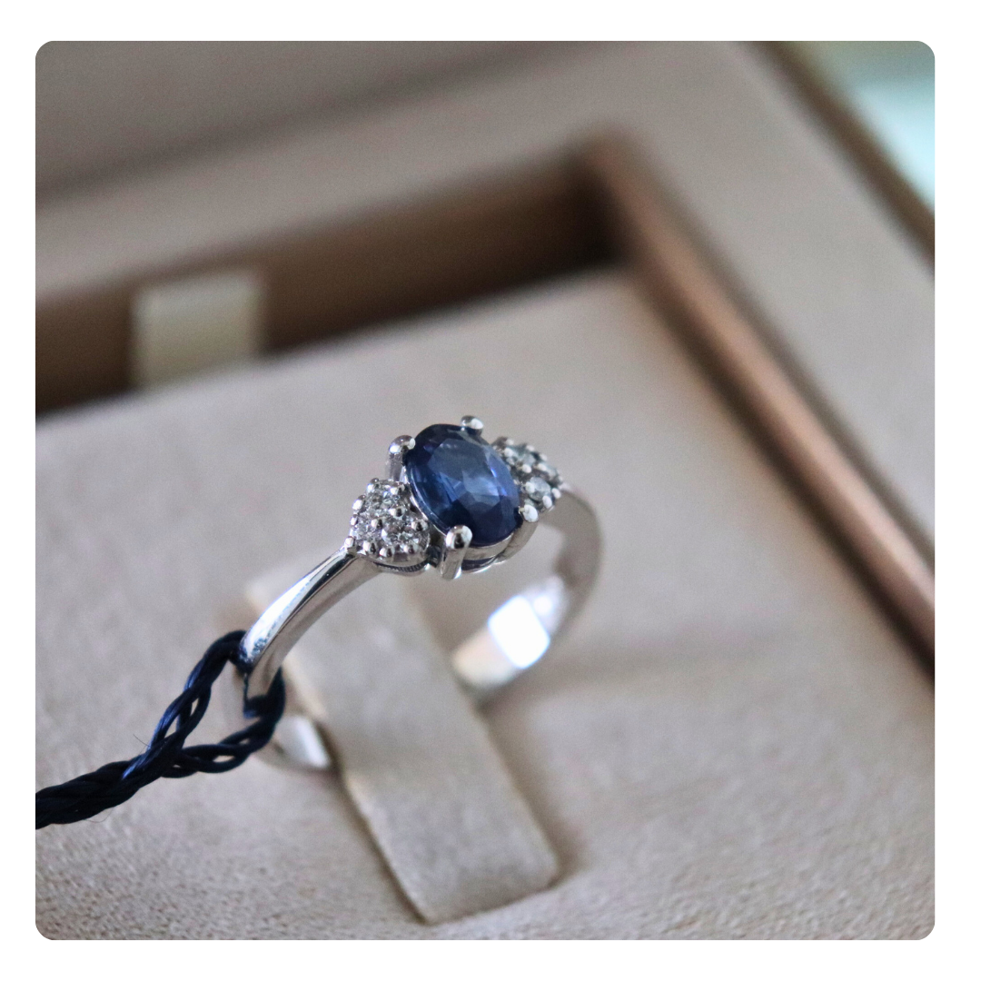 Anello in Oro 18kt con Zaffiro e Diamante | Giovanni Pace Jewels