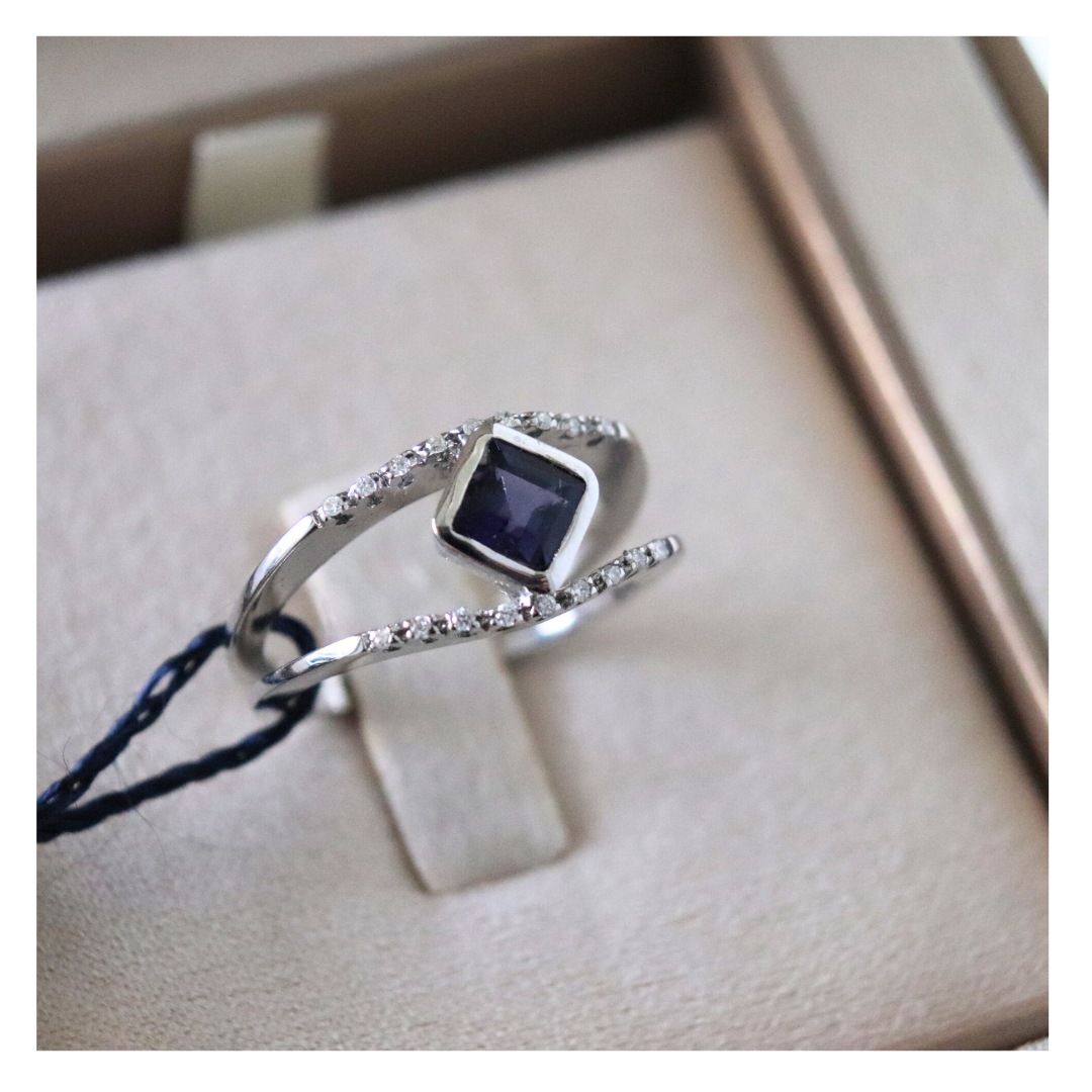 Anello in Oro 18kt con Zaffiro e Diamante | Giovanni Pace Jewels