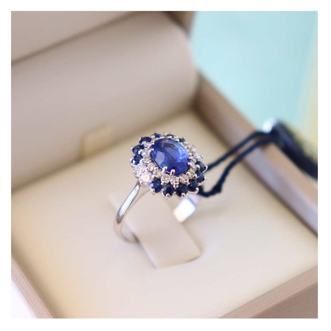 Anello in Oro 18kt con Zaffiro e Diamante | Giovanni Pace Jewels