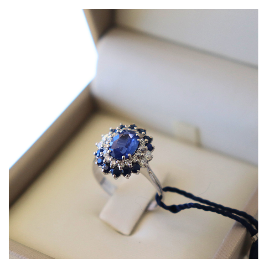 Anello in Oro 18kt con Zaffiro e Diamante | Giovanni Pace Jewels
