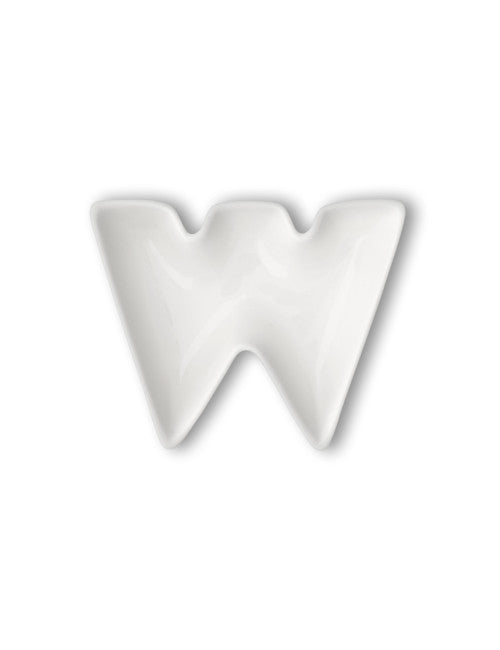 LETTERA W PORCELLANA