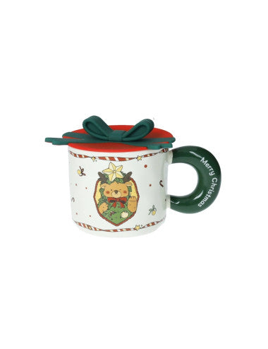 MUG FIOCCO VERDE NEW BONE CHINA C/TAPPO SILICONE (8029722899497)