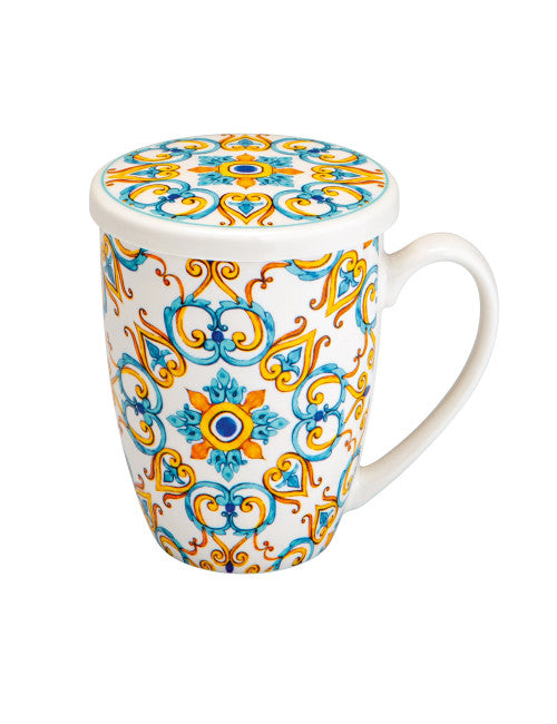 MUG MEDICEA CUORE NEW BONE CHINA C/INFUSORE INOX