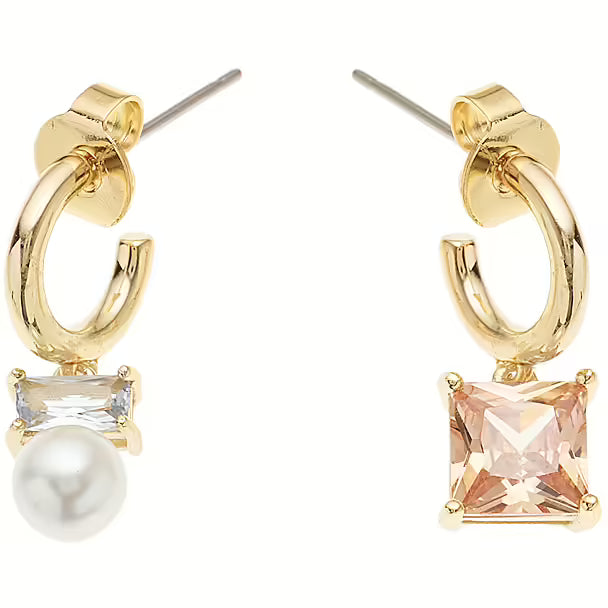 501110O - Orecchini placcati oro cubic zirconia e perla