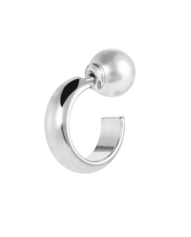 Orecchino a lobo a cerchietto 1,5cm con chiusura perla