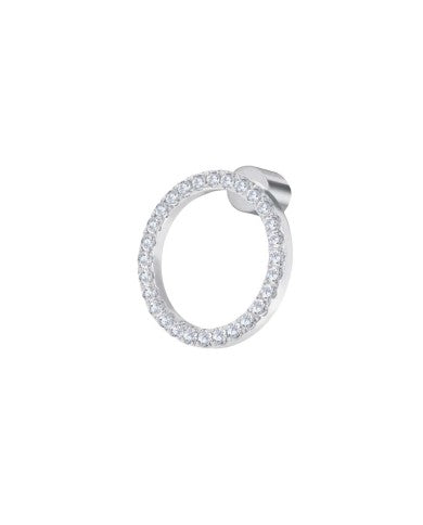 Orecchino a lobo cerchio 1,4cm con zirconi bianchi
