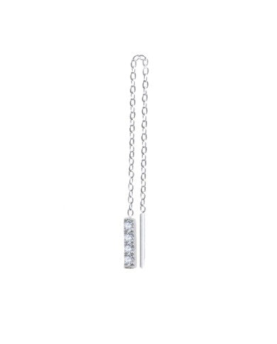 Orecchino pendente catena cutting cross e pendente con zirconi