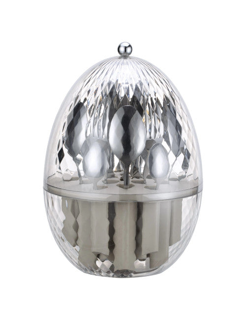 OVETTO GIREVOLE ABS/PP C/24 PZ POSATE INOX