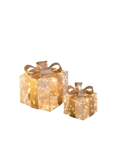 PACCHI DONO SET 2 PZ METAL C/300 E 450 LED