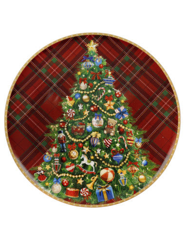 PIATTO PORTATA CHRISTMAS TARTAN PORCELLANA (8029722899084)
